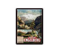 Femer Targa in metallo da viaggio 30 x 40 cm Stansstad Engelberg Bahn Nostalgie Targa decorativa