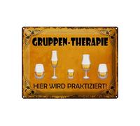 Femer Targa in metallo per birra, 30 x 40 cm, gruppo terapia