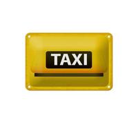 Femer Targa in metallo pubblicitaria, 12 x 18 cm, colore giallo taxi