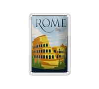 Femer Targa in metallo Viaggio 12 x 18 cm Roma Italy Colosseo Decorazione Targa