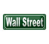 FEMER Targa in metallo Wall Street, 27 x 10 cm, decorazione New York Manhattan
