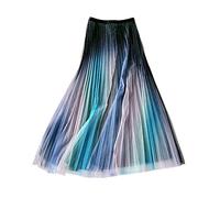 Femiserah Women's Long Rainbow A Line Tulle Tutu Skirts Tiered Skirt Petticoat（One Size, Gradient Pink