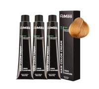 FemMas Colore per capelli 3 x biondo chiaro cioccolato intenso 9.99 I crema colore per capelli con olio di argan, cheratina e ceramidi, colorazione permanente o tinta per risultati luminosi, 100 ml