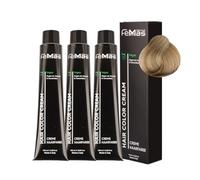 FemMas Colore per capelli 3 x biondo chiaro intenso 9.0 I crema colore per capelli con olio di argan, cheratina e ceramidi, come colorazione permanente o tinta per risultati di colore brillanti e