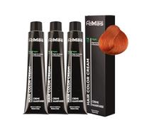 FemMas Colore per capelli 3 x biondo medio rame intenso 7,44 I crema colore per capelli con olio di argan, cheratina e ceramidi, colorazione permanente o tinta per risultati luminosi, 100 ml