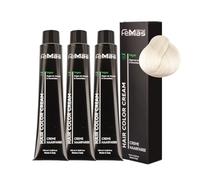 FemMas Colore per capelli, 3 x biondo speciale ultra cenere 12.01S, color crema per capelli con olio di argan, cheratina e ceramidi, colorazione permanente o tinta per risultati luminosi, 100 ml