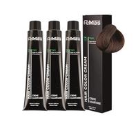 FemMas Colore per capelli 3 x marrone chiaro ambra, cioccolato 5.89, crema per capelli con olio di argan, cheratina e ceramidi, colorazione permanente o tinta per risultati luminosi, 100 ml