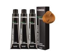 FemMas Colore per capelli 3x Biondo Medio Oro Intenso 7.33 | Crema colorante per capelli con olio di Argan, cheratina e ceramidi | Colorazione o tonalizzazione duratura per capelli per risultati di