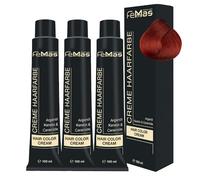 FemMas Colore per capelli Pure & Mix 3 x Rame I Crema Colorante per capelli con olio di argan, cheratina e ceramidi, come colorazione permanente per capelli o tintura per risultati luminosi e duraturi