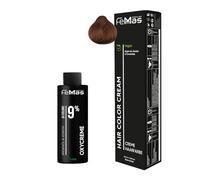 Femmas Set di colori per capelli biondo chiaro rame 8,4 I Hair Color Cream 100 ml + Oxycreme 100 ml 9% I Colorazione permanente per capelli + sviluppatore, delicato e duraturo, colore per capelli per