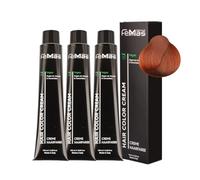 FemMas Tinta per capelli 3x Biondo Rame 7.4 I Tinta per capelli in crema con olio di Argan, cheratina e ceramidi I Come colorazione permanente o tonalizzazione per risultati di colore brillanti e