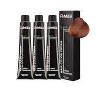 FemMas Tintura per capelli 3x Biondo Scuro Rame 6.4 I Tintura per capelli in crema con olio di Argan, cheratina e ceramidi I Come colorazione permanente o tonalizzazione per risultati di colore