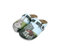 Femme Cuir Vegan Vert Chaussons - Going on an Adventure Motif