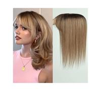 Femmes Cheveux 4"x5.5" Toppers for capelli umani Remy Parrucche con frangia Clip di base in seta Pezzi nell'estensione dei capelli Topper for capelli for donna Extension per Capelli(Ombre Light Brown)