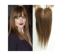 Femmes Cheveux 4"x5.5" Toppers for capelli umani Remy Parrucche con frangia Clip di base in seta Pezzi nell'estensione dei capelli Topper for capelli for donna Extension per Capelli(Ombre Dark Brown)