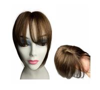 Femmes Cheveux Clip da 10 pollici in frangia di capelli umani con frangia 3D, toupet di capelli umani in pizzo for donne Extension per Capelli(B31 Light Brown)