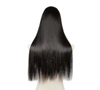 Femmes Cheveux Extension for capelli sintetici da 24 pollici con clip a U, spesse, finte, lunghe e lisce Extension per Capelli(Off Black)