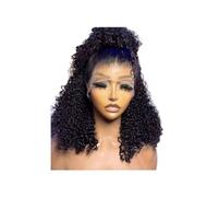 Femmes Cheveux Parrucca Bob Ondulata Profonda 5x5 con Capelli Umani HD Frontale in Pizzo Pre-Spuntato 200 Densità Senza Colla Colore Naturale for Donne Extension per Capelli(8inch)