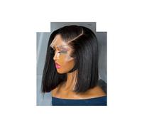 Femmes Cheveux Parrucca corta diritta Bob 180 Parrucche anteriori in pizzo for capelli umani Parrucca pre pizzicata 5X5 Parrucca for capelli Remy con chiusura Extension per Capelli(16inches)