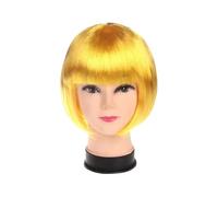 Femmes Cheveux Parrucca da 12,6 pollici con frangia, parrucche corte e lisce for cosplay, for feste a tema da donna Extension per Capelli(Yellow)