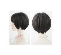 Femmes Cheveux Parrucca da 32 cm Donna Capelli corti Bob Frangia d'aria Copertura completa della testa marrone Capelli corti spezzati Extension per Capelli(Black brown)