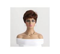 Femmes Cheveux Parrucca marrone Parrucche sintetiche naturali for donna Parrucca corta riccia da 10 pollici Capelli resistenti al calore for feste quotidiane Extension per Capelli