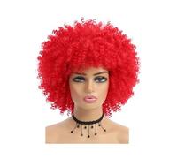 Femmes Cheveux Parrucca riccia afro crespa for capelli corti con frangia Parrucche sintetiche africane for le donne Extension per Capelli(Red)