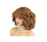 Femmes Cheveux Parrucca riccia elastica, parrucca con onde larghe, parrucca con macchina completa, capelli umani Remy brasiliani da 6 pollici Extension per Capelli(Light blonde)