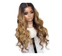 Femmes Cheveux Parrucche con onda del corpo bionda ombré, attaccatura dei capelli naturale, parrucca frontale in pizzo senza colla for donne nere Extension per Capelli(26inch)