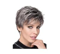 Femmes Cheveux Parrucche grigie corte ricce da 12 pollici, parrucche sintetiche a strati con riccioli naturali, parrucca for costume di Halloween for donne Extension per Capelli(Grey)