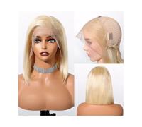 Femmes Cheveux Parrucche in pizzo for capelli umani da 10 pollici for donne Parrucche frontali in pizzo dritto corto Parrucche Bob Parrucca di capelli Remy for feste cosplay Extension per Capelli(Blon