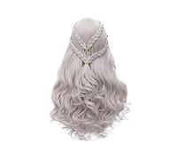 Femmes Cheveux Parrucche Sintetiche For Cosplay Parrucca Lunga Intrecciata Argentata For Cosplay Da Donna Extension per Capelli
