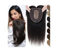 Femmes Cheveux Topper 12x13 cm Topper for capelli umani for donne Capelli lisci dall'aspetto naturale Clip di base in seta traspirante in pezzi di capelli Remy brasiliani Aumenta il volume dei capelli