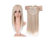 Femmes Cheveux Topper for capelli da 6x6 pollici con frangia for donna Parrucche sintetiche for parrucche con clip striata nell'estensione dei capelli Extension per Capelli(Ombre Brown Blonde,14inches
