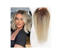 Femmes Cheveux Topper for capelli Remy Human Hair Topper for capelli da donna 150% densità base in seta 3 clip in Toppers Extension per Capelli(Blonde Brown)