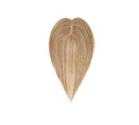 Femmes Cheveux Topper for capelli umani 7X13CM Base in seta Top for parrucchino for donne Pezzi di capelli Clip in Topper Estensioni dei capelli Extension per Capelli(6 inches,Dark Blonde)