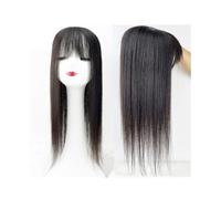 Femmes Cheveux Topper for capelli umani con frangia, clip for parrucchino in seta brasiliana legata a mano for donna Extension per Capelli(14 inches,13X15cm)