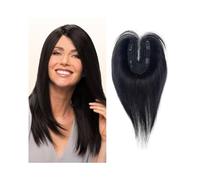 Femmes Cheveux Topper for capelli umani da 10 pollici con frangia, 9×14 cm Base in pizzo svizzero traspirante Pezzi di capelli lisci Remy con clip for frangia in Topper for capelli umani for donna Ext