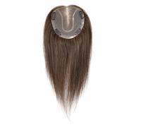 Femmes Cheveux Topper for capelli umani da 14 pollici con base in pizzo mono, pezzi di capelli castani naturali for donne con capelli diradati Extension per Capelli