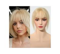Femmes Cheveux Topper for capelli umani for donna Topper for capelli lisci da 10 pollici con frangia 6×8 cm Base in pizzo Extension for capelli legata a mano Extension per Capelli(Blonde)