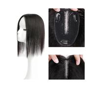 Femmes Cheveux Topper for capelli umani lisci for donna 13×14 CM Topper for capelli invisibili legati a mano su ampia area con base in pizzo, clip in pezzi di capelli Remy brasiliani Extension per Cap