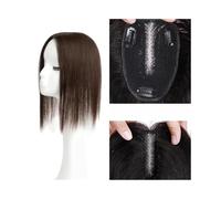 Femmes Cheveux Topper for capelli umani lisci for donna 13×14 CM Topper for capelli invisibili legati a mano su ampia area con base in pizzo, clip in pezzi di capelli Remy brasiliani Extension per Cap