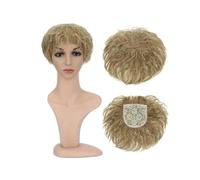 Femmes Cheveux Topper sintetico for capelli ricci naturali, pezzo di ricambio for capelli, 13x13 cm, clip for capelli corti nelle estensioni dei capelli ondulati Extension per Capelli(Natural Blonde)