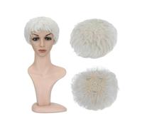 Femmes Cheveux Topper sintetico for capelli ricci naturali, pezzo di ricambio for capelli, 13x13 cm, clip for capelli corti nelle estensioni dei capelli ondulati Extension per Capelli(Platinum Blonde)