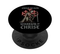 Femmina guerriera di Cristo - Regno di Gerusalemme PopSockets PopGrip Adesivo