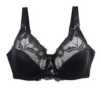 Femminile 36/80 38/85 40/90 42/95 44/100 46/105 BCDEF Reggiseno a Coppa Reggiseno Sexy in Pizzo per Lingerie Taglie Forti Reggiseno Invisibile Up Imbottito Copri Donna Up (Black, 90E)
