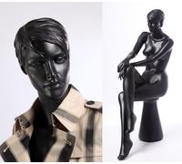Femminile Manichino Donna Opaco Nero Con Viso Female Mannequin