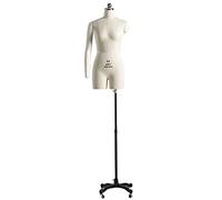femminile Manichino Sartoriale Bianco Manichino per Sartoria da Donna Appuntabile con Braccia Morbide, Rotolamento Mobile Busto del Busto del Manichino del Busto Femminile di Cucito con Chrome Caster