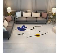 femminile per soggiorno Pablo Picasso tappeto lavabile a pelo corto morbido camera da letto cucina forme nere astratte crema neutri decorazioni la casa ufficio resistente alle macchie 60x90cm