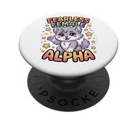 Femminile senza paura alfa forte potente donne lupo mannaro ragazza PopSockets PopGrip Adesivo